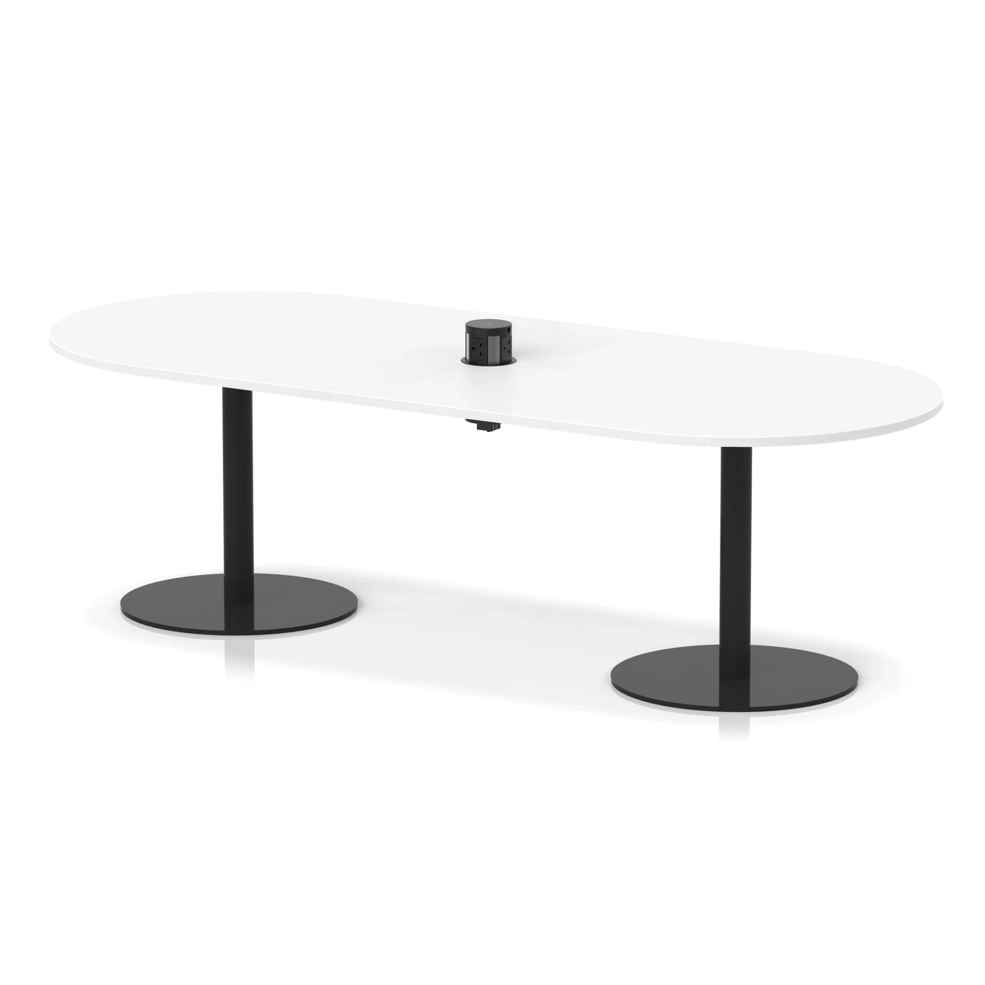 Italia Volta Poseur D-End Boardroom Table with Pop-Up Power