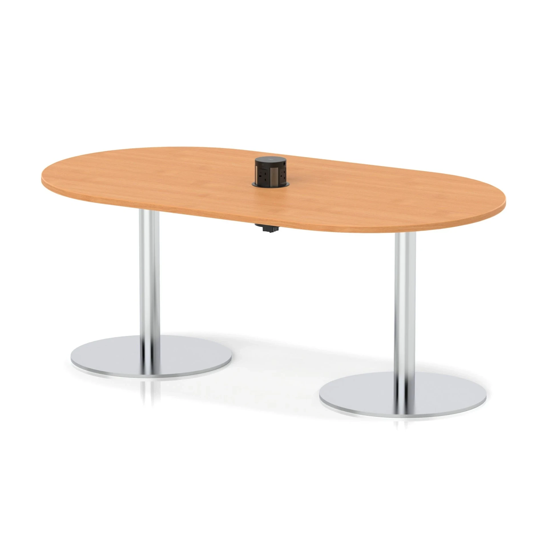 Italia Volta Poseur D-End Boardroom Table with Pop-Up Power