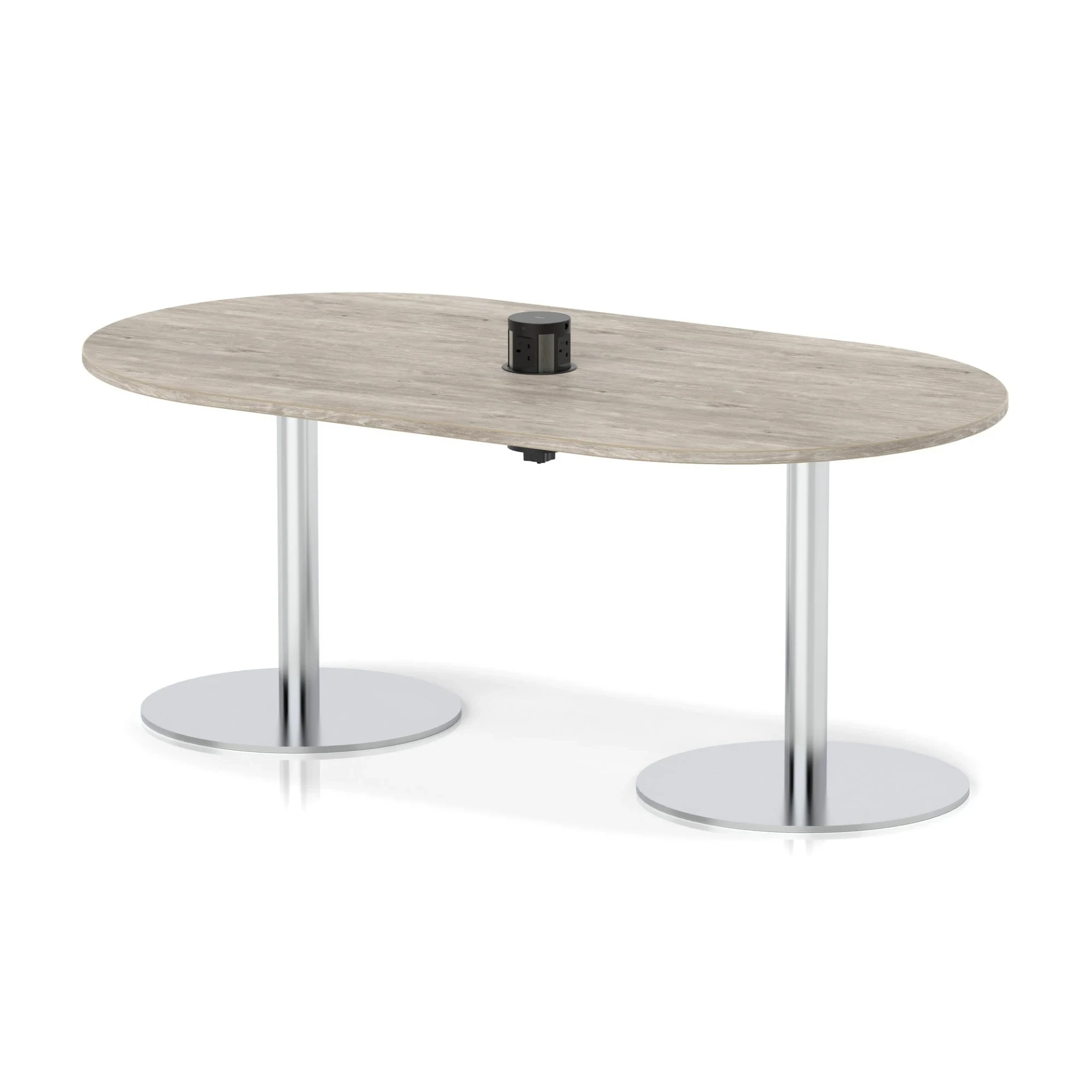 Italia Volta Poseur D-End Boardroom Table with Pop-Up Power