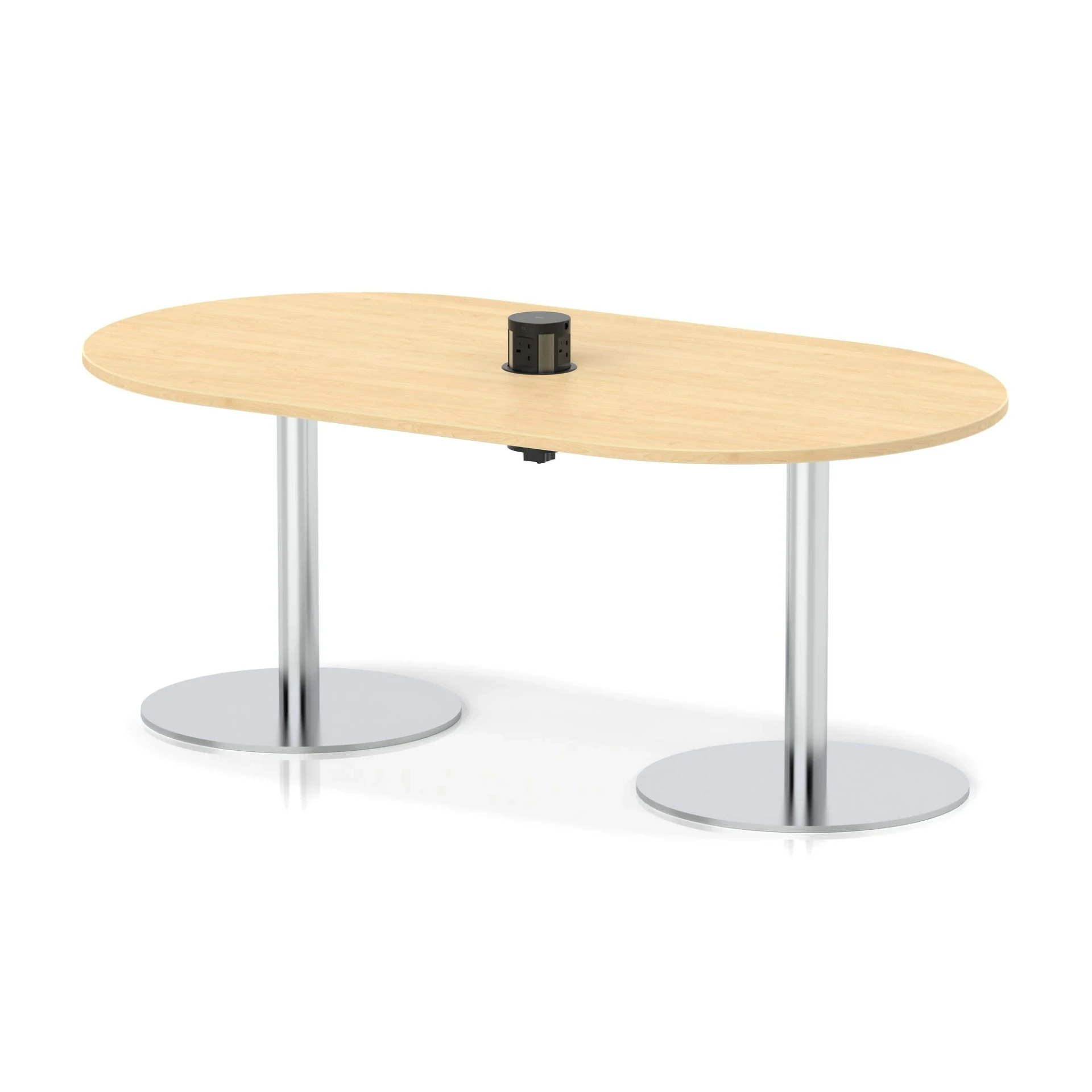 Italia Volta Poseur D-End Boardroom Table with Pop-Up Power