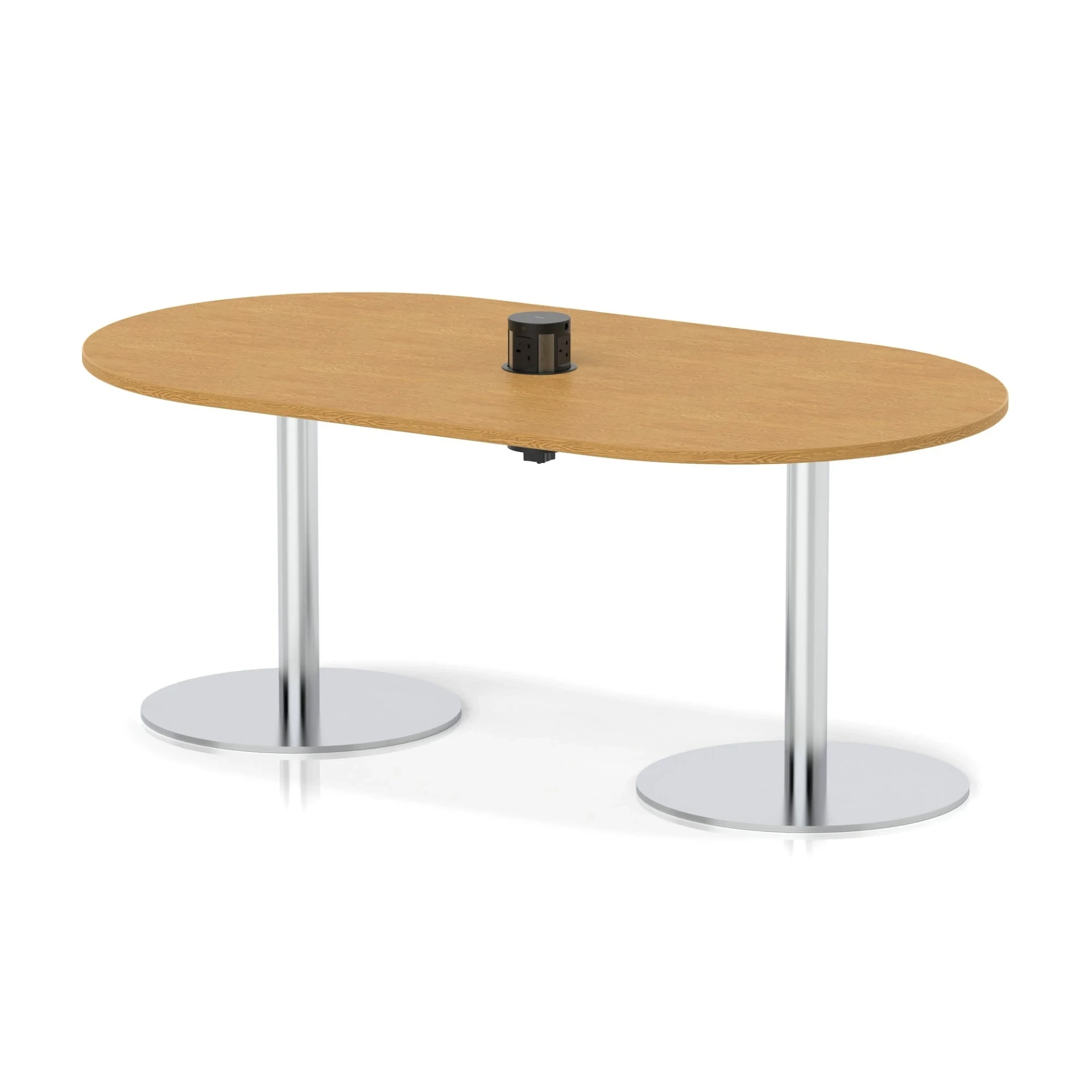 Italia Volta Poseur D-End Boardroom Table with Pop-Up Power