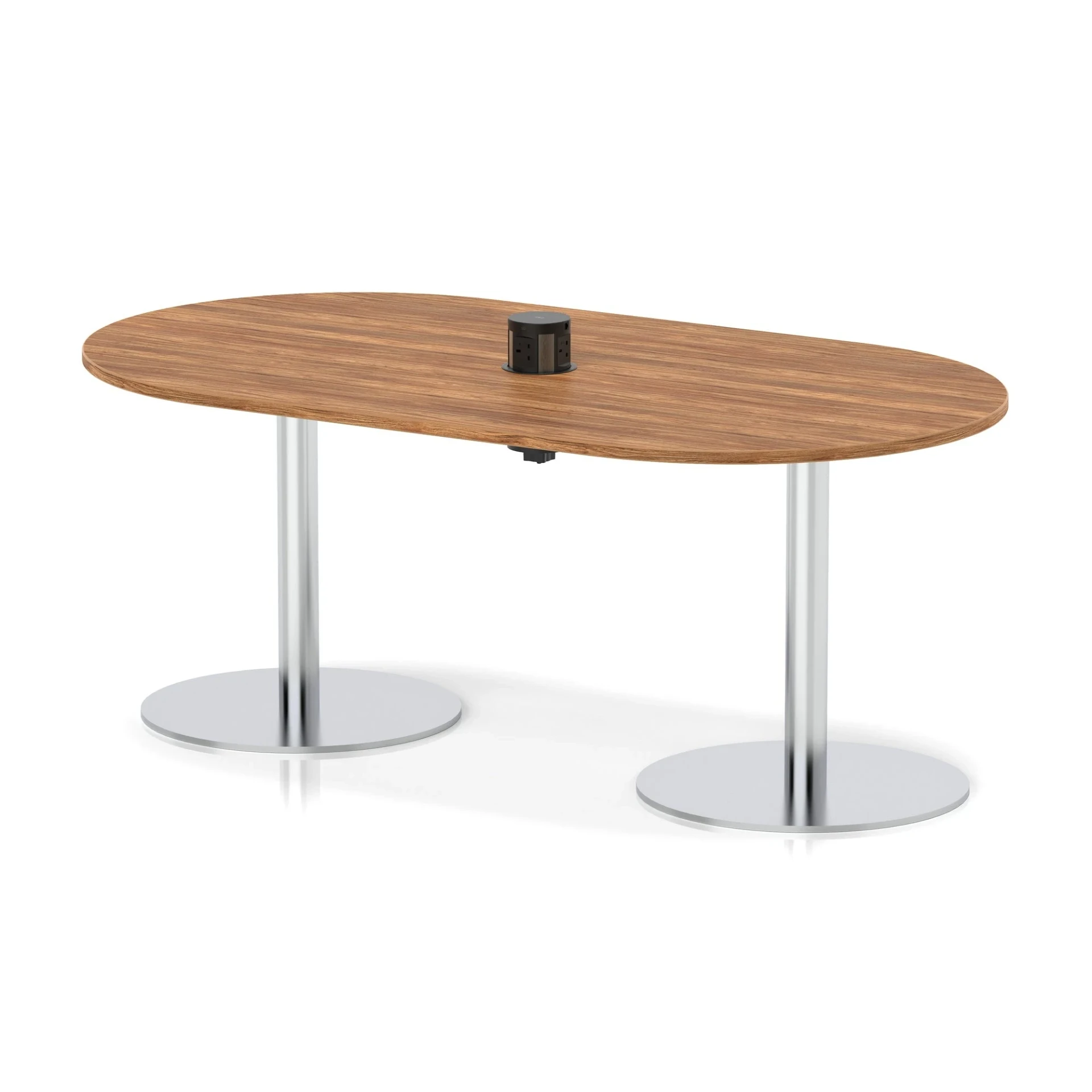 Italia Volta Poseur D-End Boardroom Table with Pop-Up Power