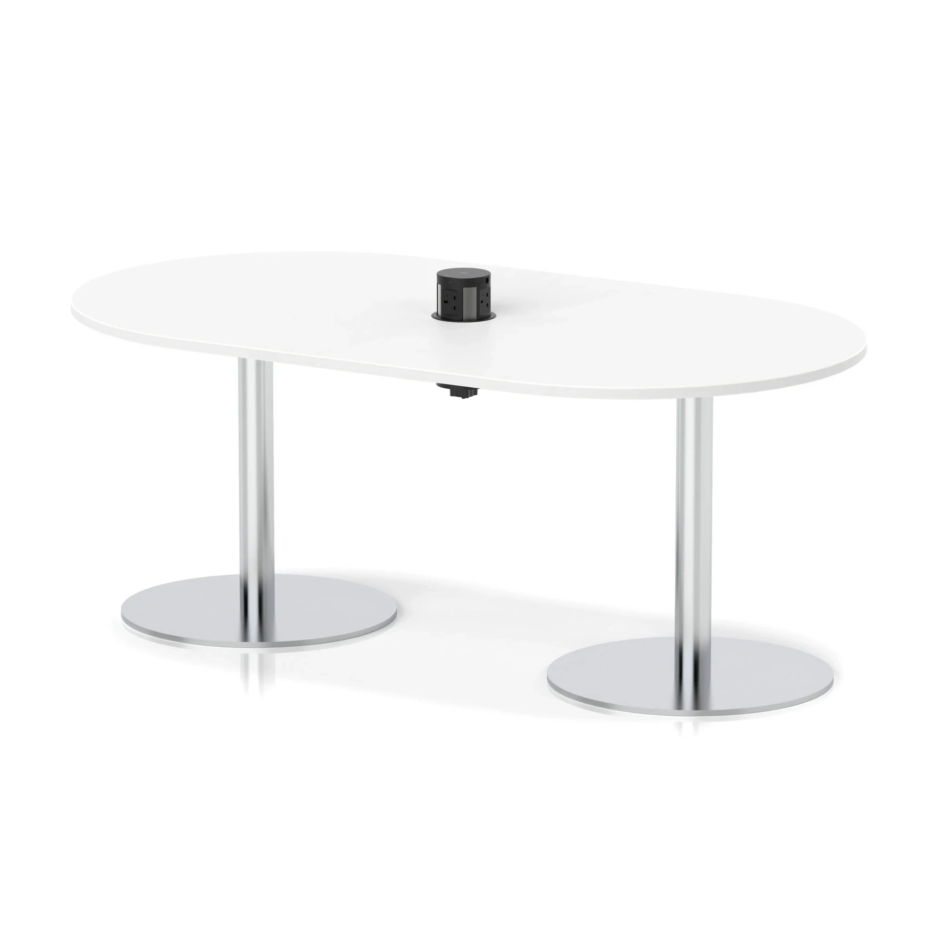 Italia Volta Poseur D-End Boardroom Table with Pop-Up Power