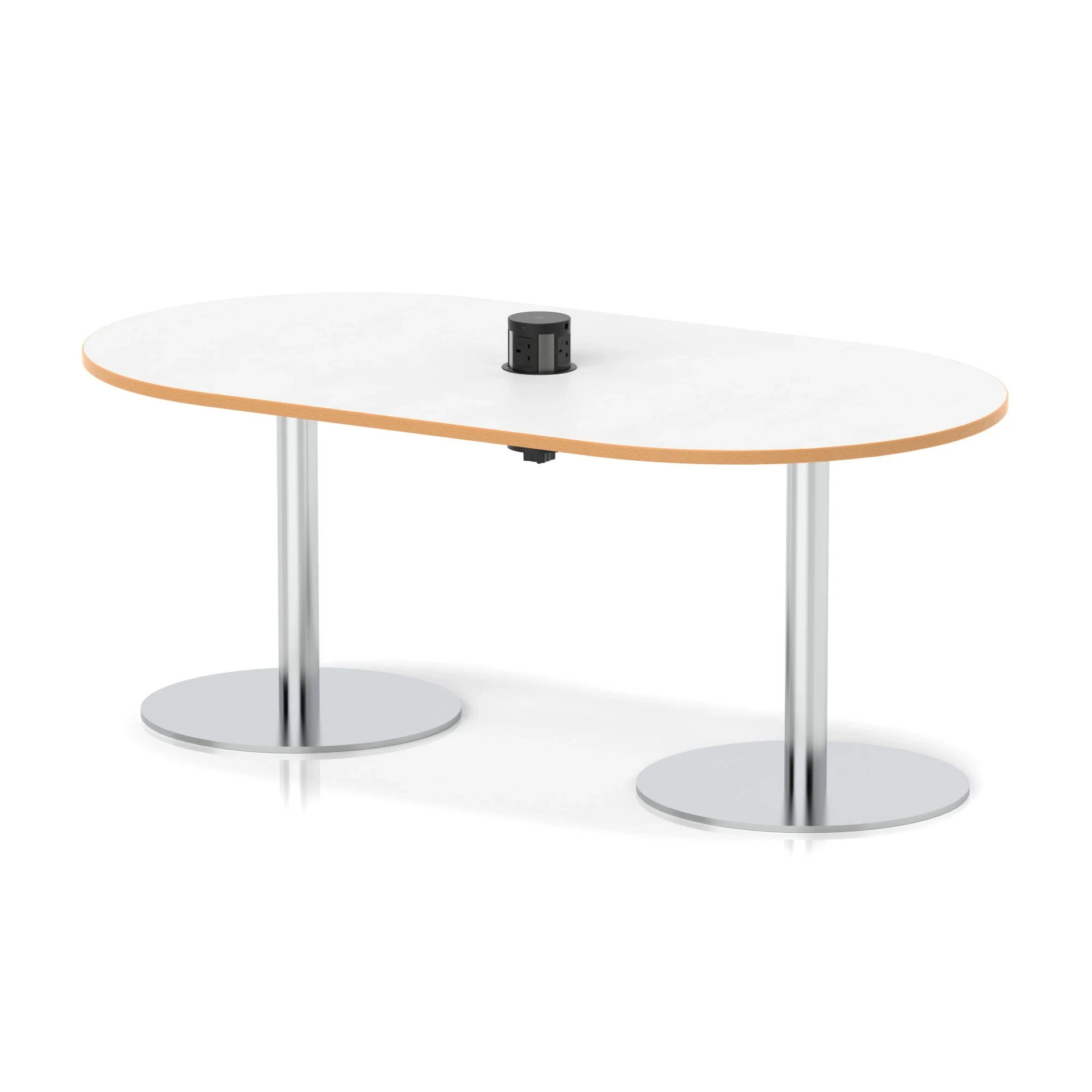 Italia Volta Poseur D-End Boardroom Table with Pop-Up Power