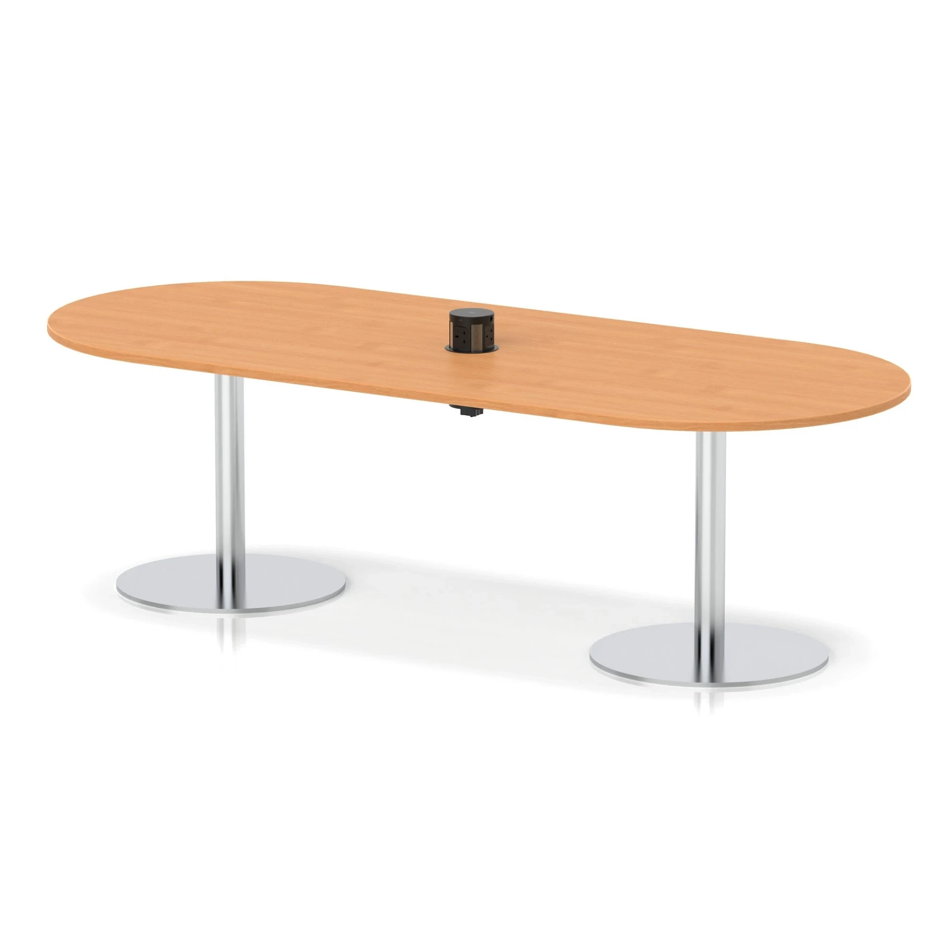 Italia Volta Poseur D-End Boardroom Table with Pop-Up Power