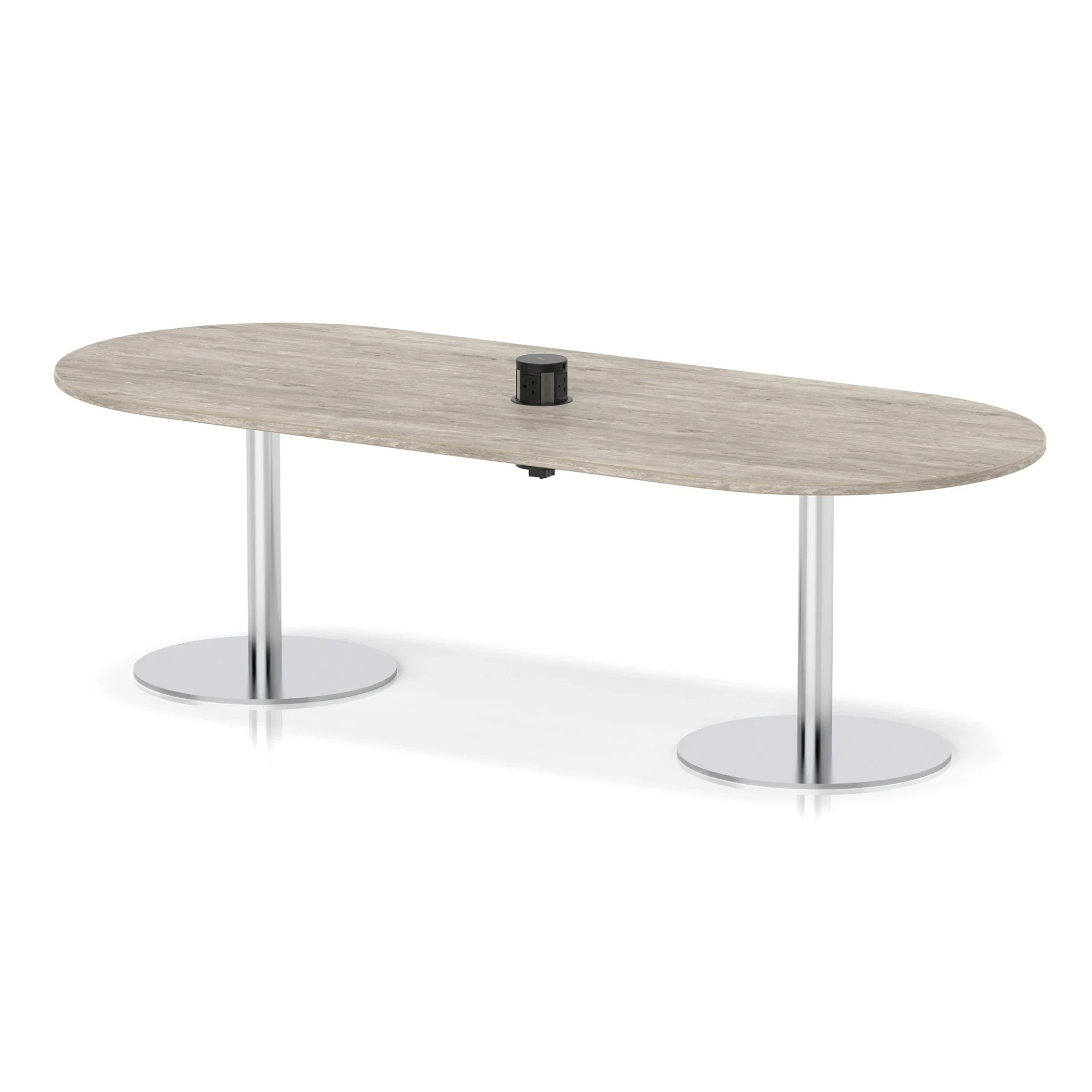 Italia Volta Poseur D-End Boardroom Table with Pop-Up Power