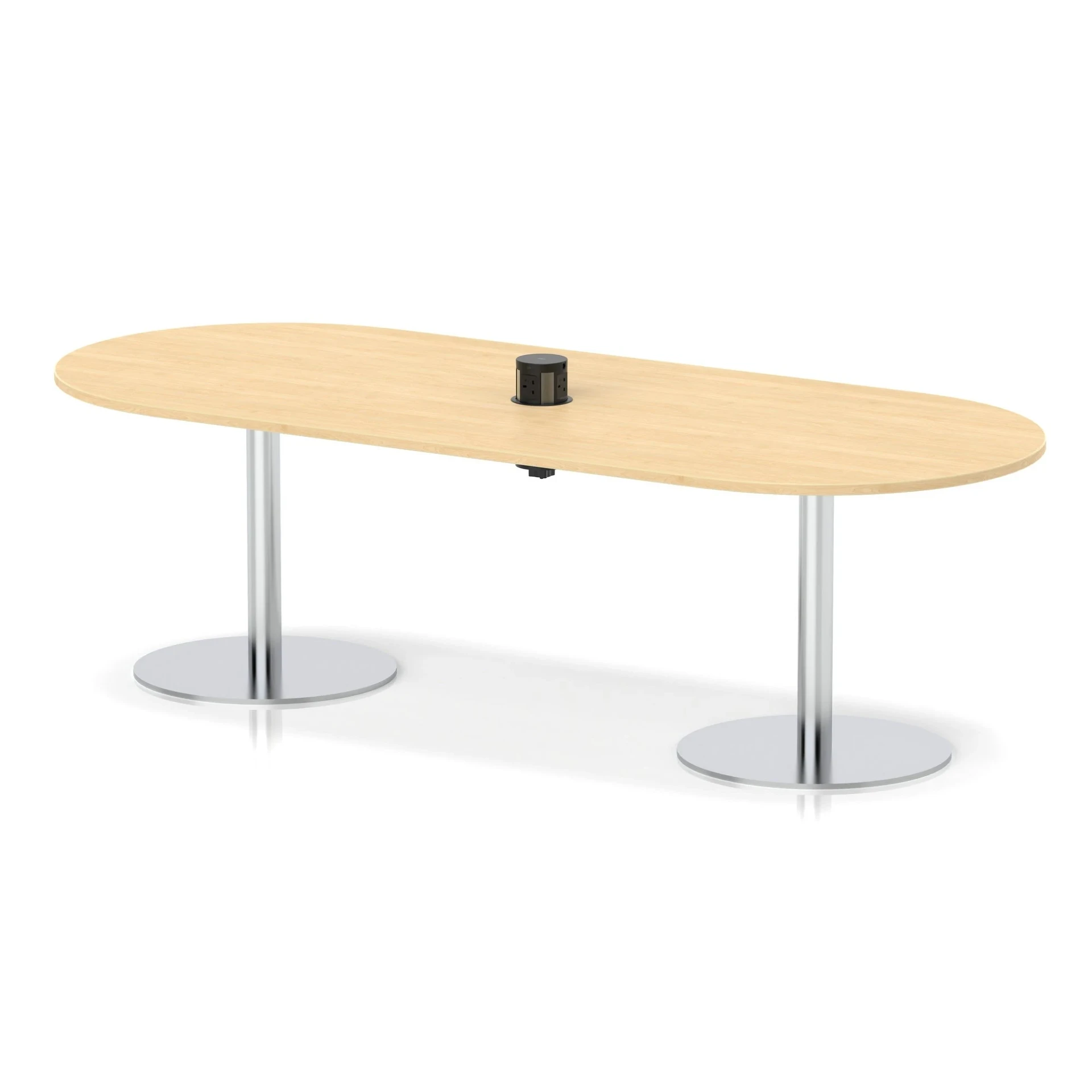 Italia Volta Poseur D-End Boardroom Table with Pop-Up Power