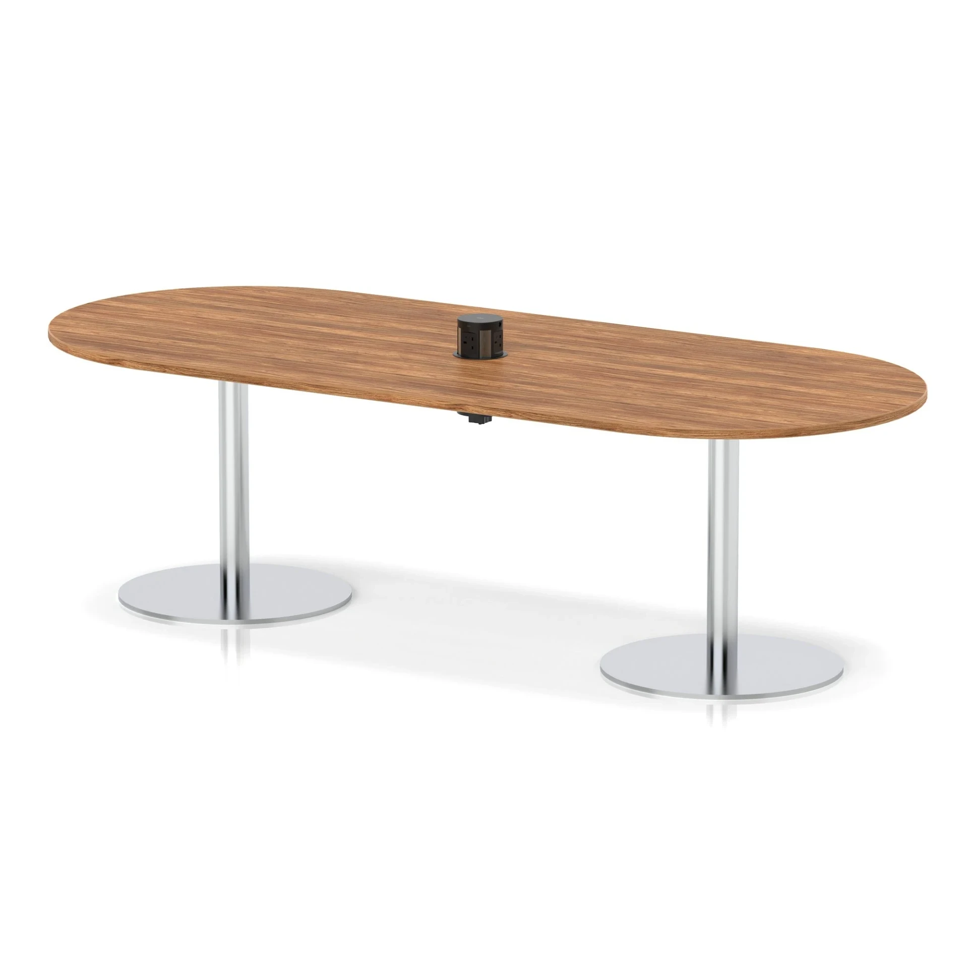 Italia Volta Poseur D-End Boardroom Table with Pop-Up Power