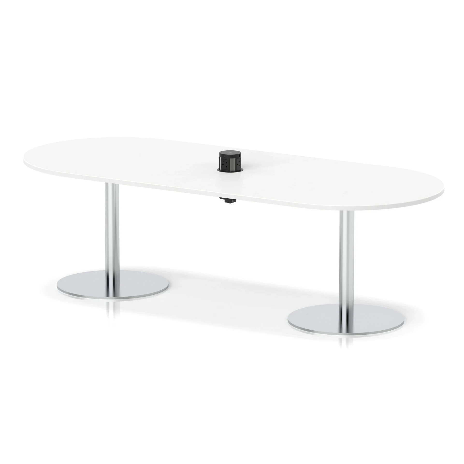 Italia Volta Poseur D-End Boardroom Table with Pop-Up Power