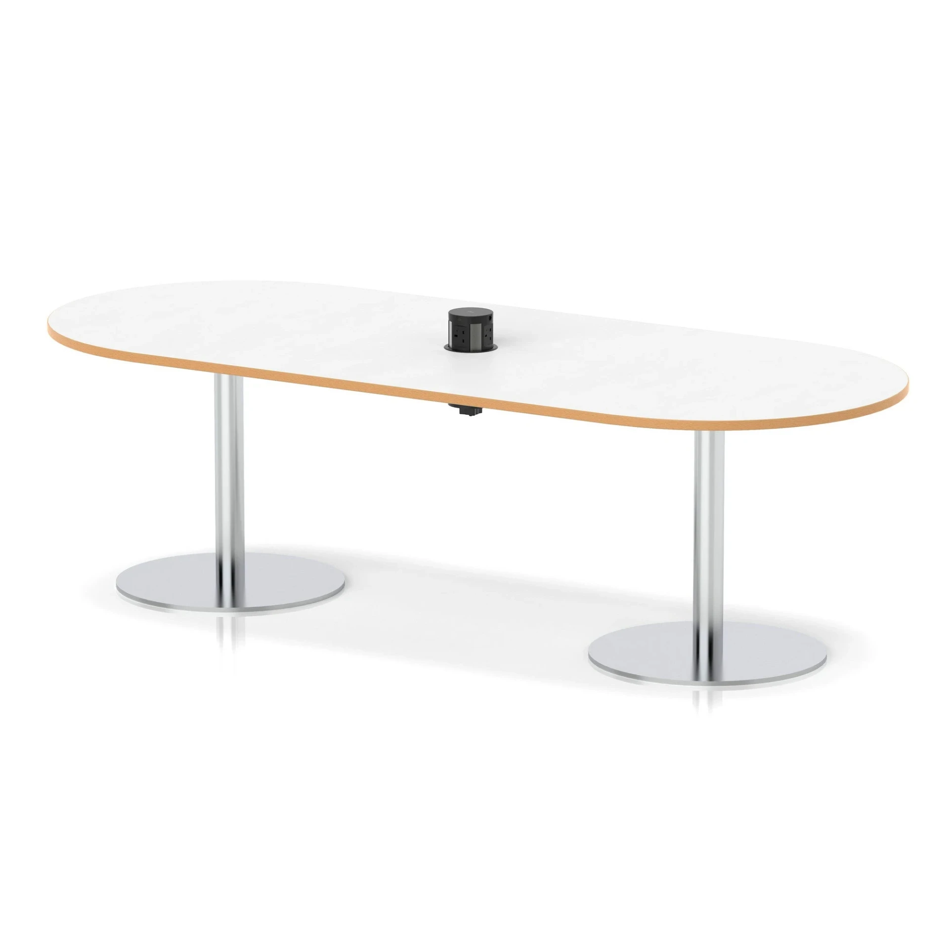 Italia Volta Poseur D-End Boardroom Table with Pop-Up Power