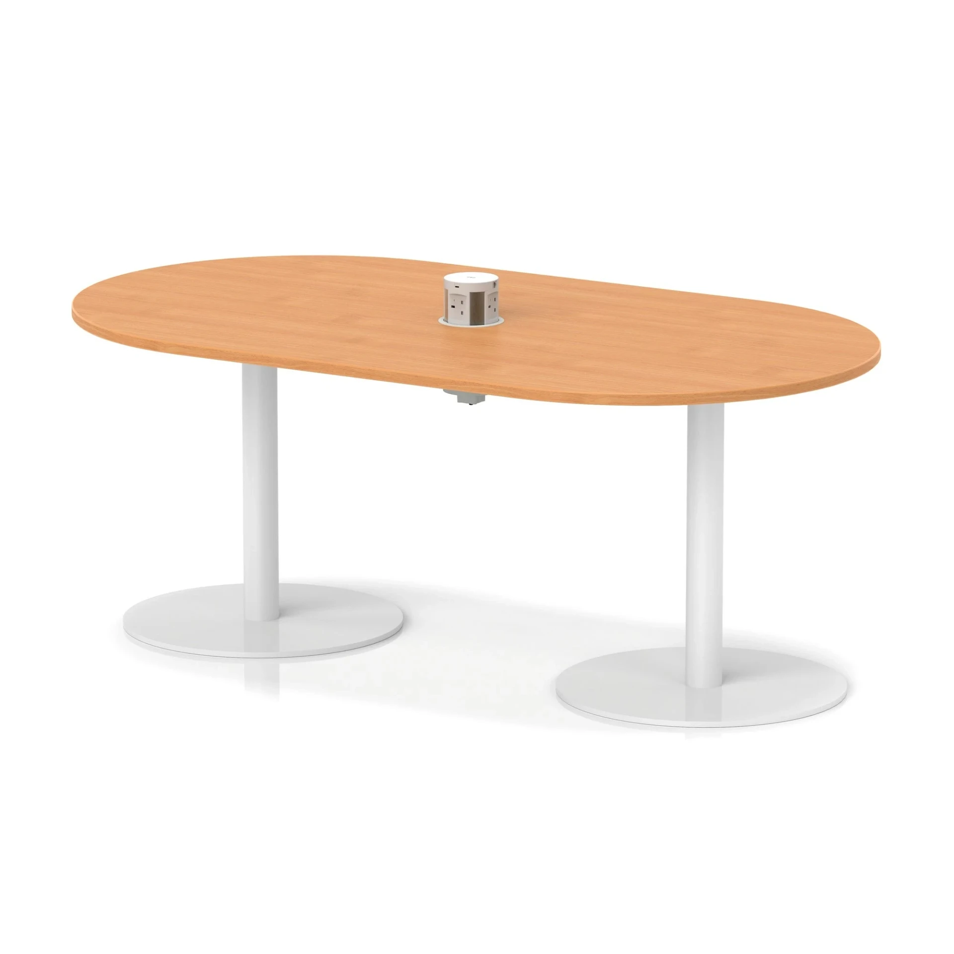 Italia Volta Poseur D-End Boardroom Table with Pop-Up Power
