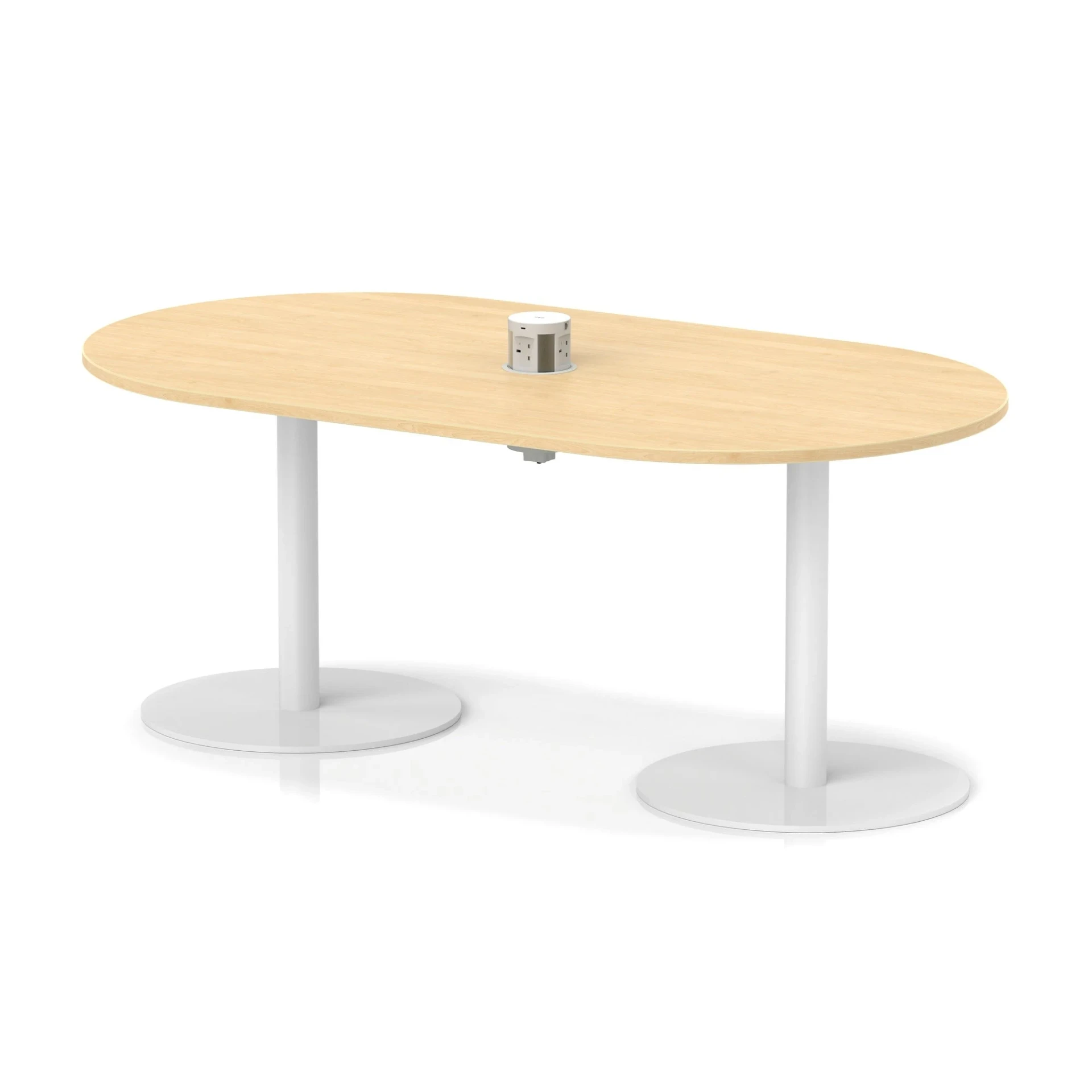 Italia Volta Poseur D-End Boardroom Table with Pop-Up Power