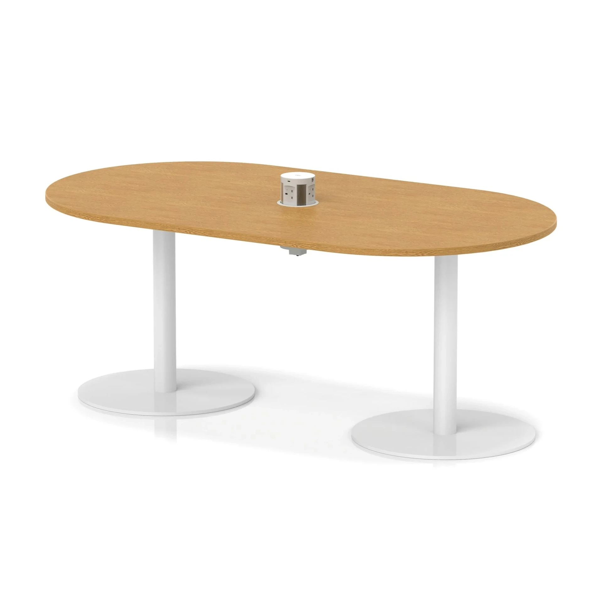 Italia Volta Poseur D-End Boardroom Table with Pop-Up Power