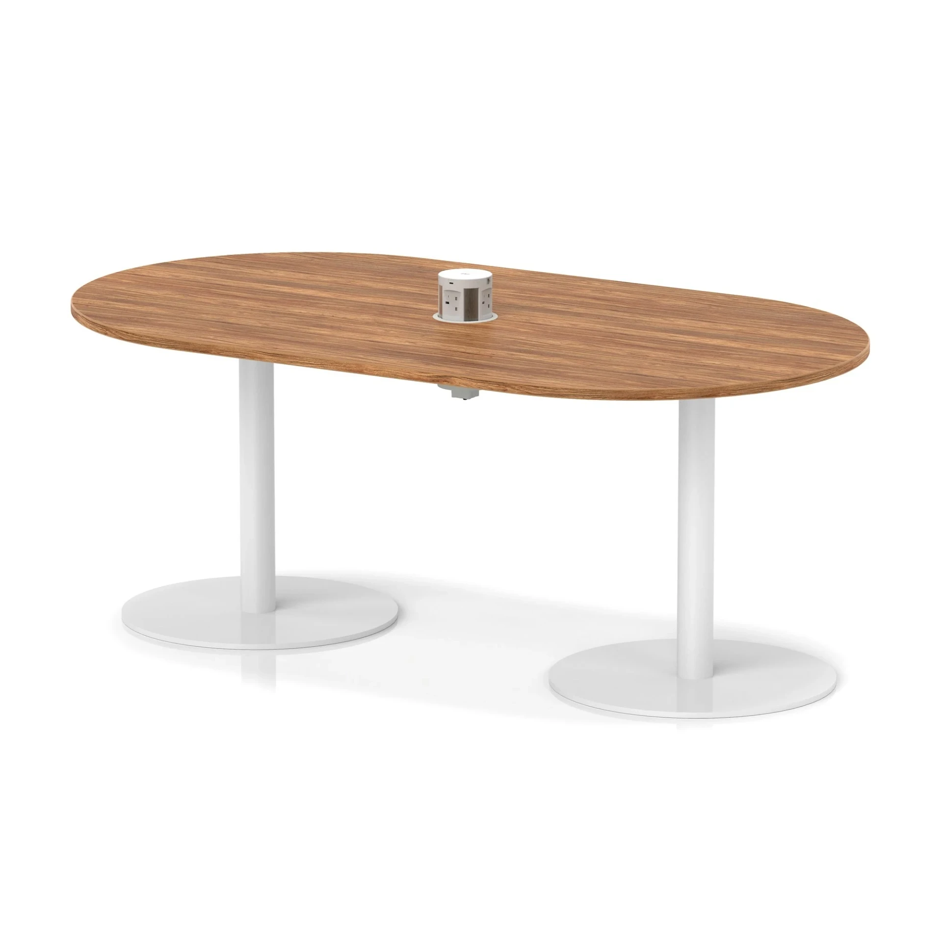Italia Volta Poseur D-End Boardroom Table with Pop-Up Power