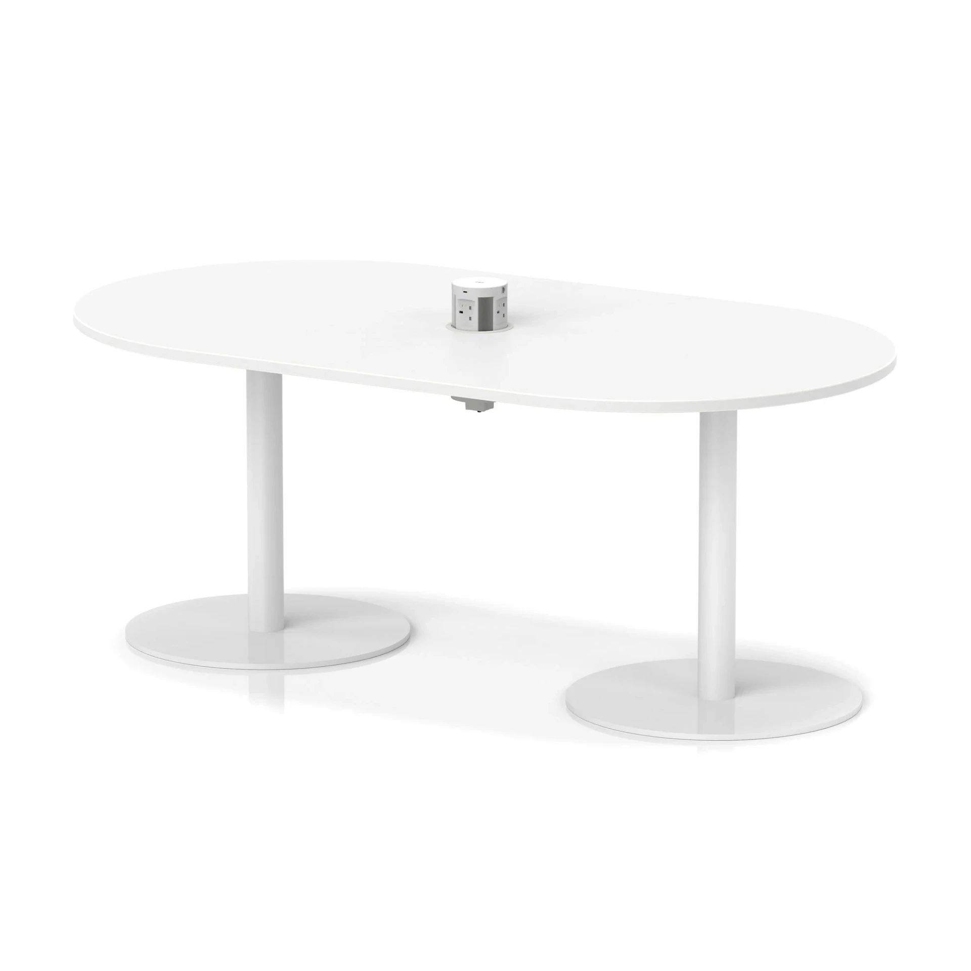 Italia Volta Poseur D-End Boardroom Table with Pop-Up Power
