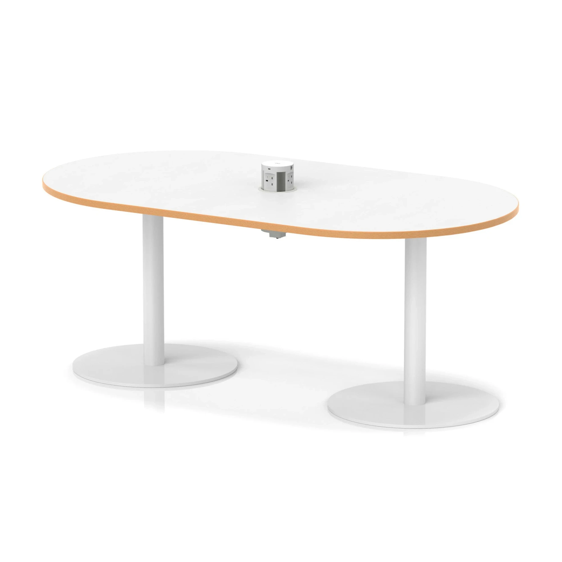 Italia Volta Poseur D-End Boardroom Table with Pop-Up Power