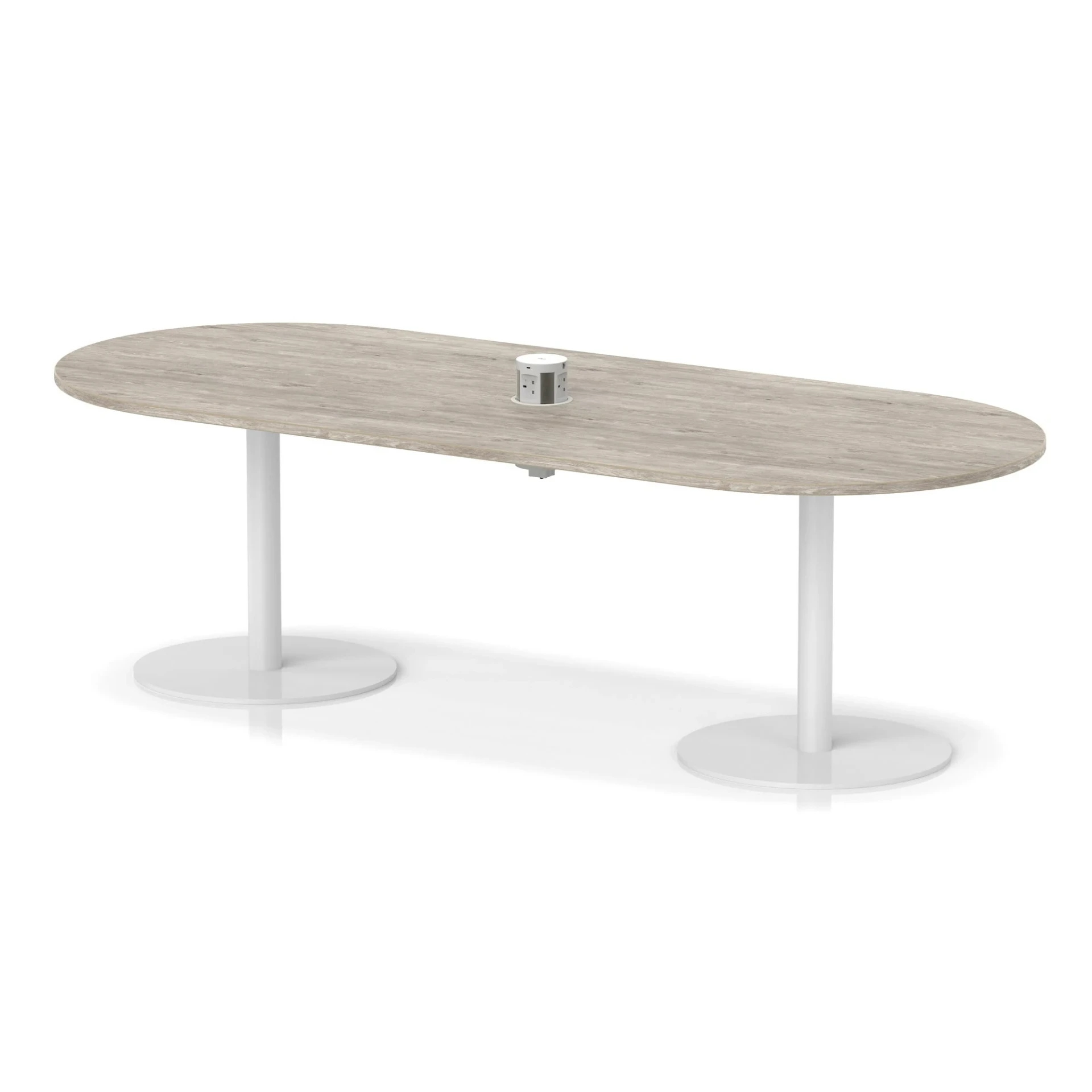 Italia Volta Poseur D-End Boardroom Table with Pop-Up Power