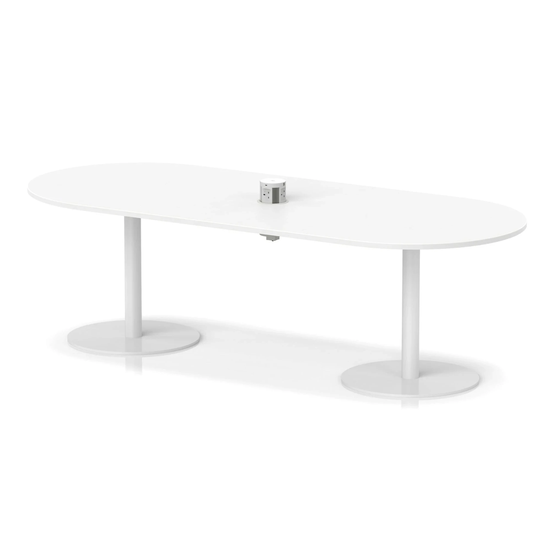Italia Volta Poseur D-End Boardroom Table with Pop-Up Power