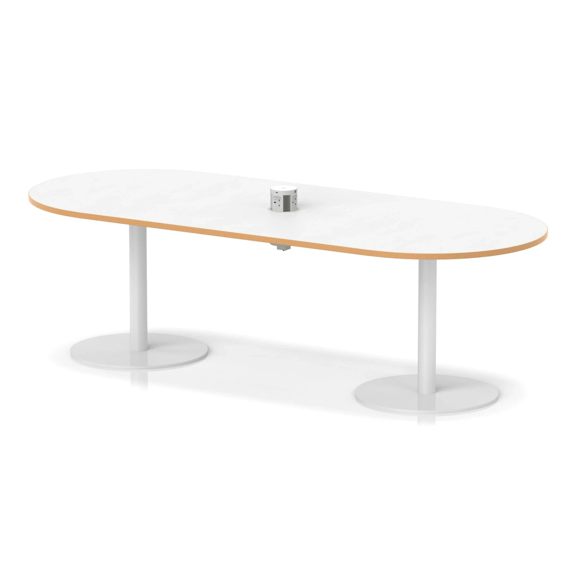 Italia Volta Poseur D-End Boardroom Table with Pop-Up Power