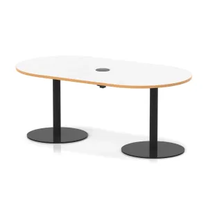 Italia Volta Poseur D-End Boardroom Table with Pop-Up Power