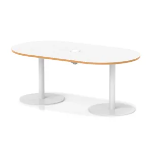Italia Volta Poseur D-End Boardroom Table with Pop-Up Power