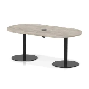 Italia Volta Poseur D-End Boardroom Table with Pop-Up Power