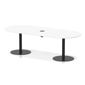 Italia Volta Poseur D-End Boardroom Table with Pop-Up Power