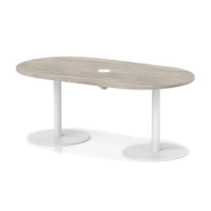 Italia Volta Poseur D-End Boardroom Table with Pop-Up Power