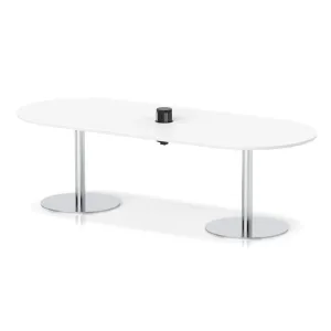 Italia Volta Poseur D-End Boardroom Table with Pop-Up Power