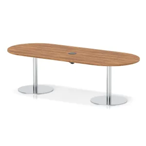 Italia Volta Poseur D-End Boardroom Table with Pop-Up Power