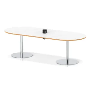 Italia Volta Poseur D-End Boardroom Table with Pop-Up Power