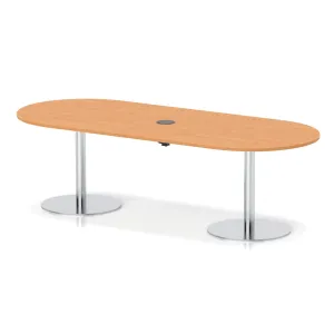 Italia Volta Poseur D-End Boardroom Table with Pop-Up Power