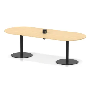 Italia Volta Poseur D-End Boardroom Table with Pop-Up Power