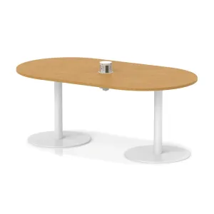 Italia Volta Poseur D-End Boardroom Table with Pop-Up Power