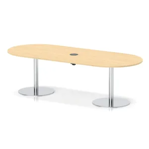 Italia Volta Poseur D-End Boardroom Table with Pop-Up Power