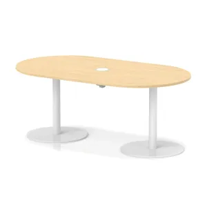 Italia Volta Poseur D-End Boardroom Table with Pop-Up Power