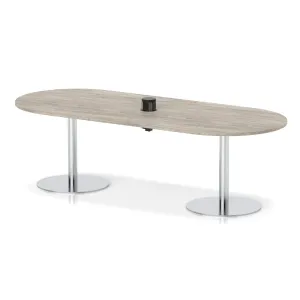 Italia Volta Poseur D-End Boardroom Table with Pop-Up Power