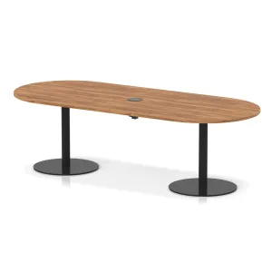 Italia Volta Poseur D-End Boardroom Table with Pop-Up Power
