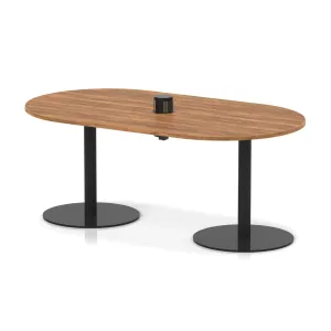 Italia Volta Poseur D-End Boardroom Table with Pop-Up Power