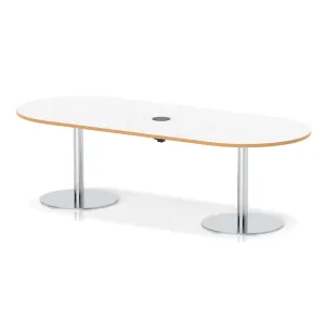 Italia Volta Poseur D-End Boardroom Table with Pop-Up Power