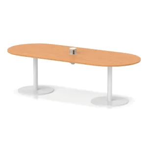Italia Volta Poseur D-End Boardroom Table with Pop-Up Power