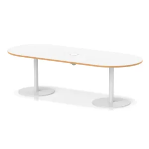 Italia Volta Poseur D-End Boardroom Table with Pop-Up Power
