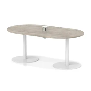 Italia Volta Poseur D-End Boardroom Table with Pop-Up Power