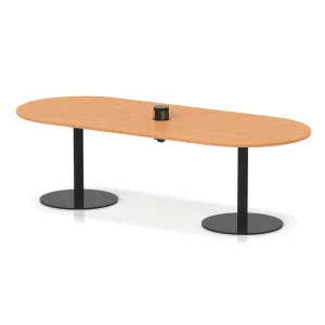 Italia Volta Poseur D-End Boardroom Table with Pop-Up Power