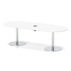 Italia Volta Poseur D-End Boardroom Table with Pop-Up Power