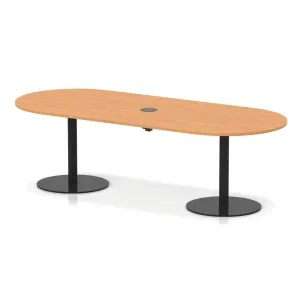Italia Volta Poseur D-End Boardroom Table with Pop-Up Power