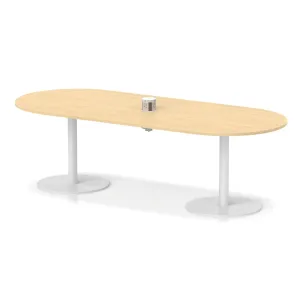 Italia Volta Poseur D-End Boardroom Table with Pop-Up Power