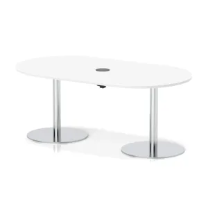 Italia Volta Poseur D-End Boardroom Table with Pop-Up Power