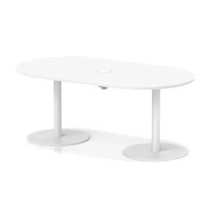 Italia Volta Poseur D-End Boardroom Table with Pop-Up Power