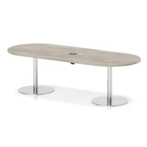 Italia Volta Poseur D-End Boardroom Table with Pop-Up Power